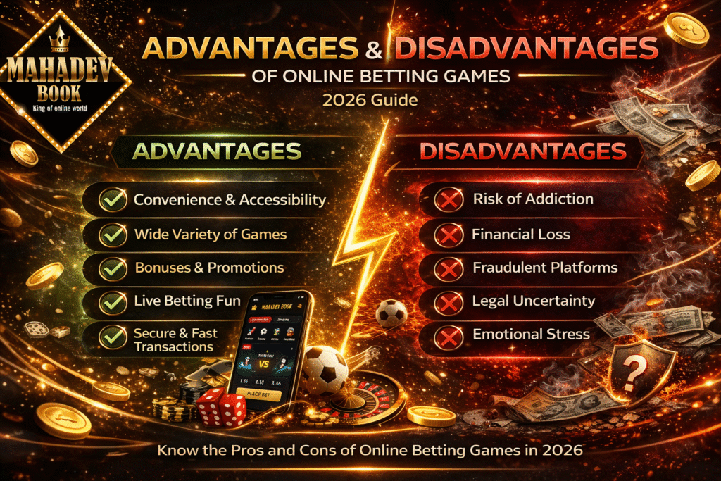 Advantages and disadvantages of online betting games Mahadev Book 2026 guide