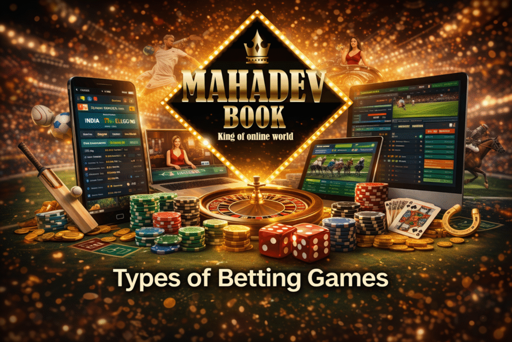 Mahadev Book types of betting games including sports betting, casino, fantasy and virtual betting