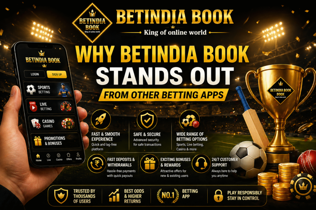 BetIndia Book betting app logo with sports betting and casino features