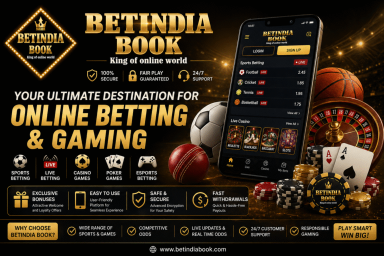BetIndia Book online betting platform banner with sports betting and casino gaming