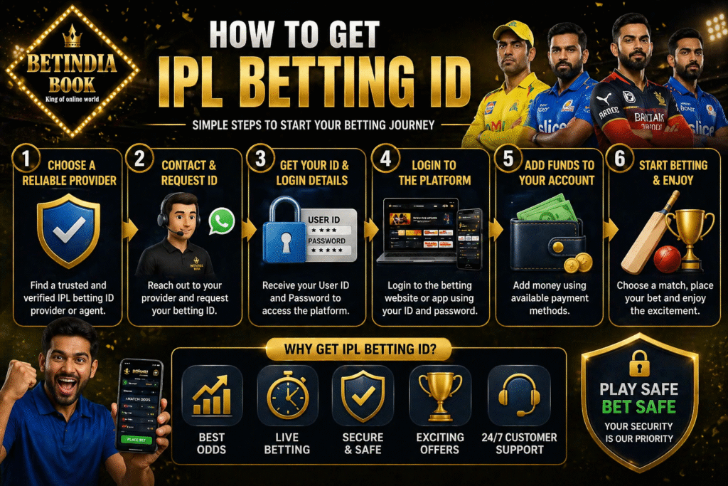 How to get IPL betting ID step by step infographic