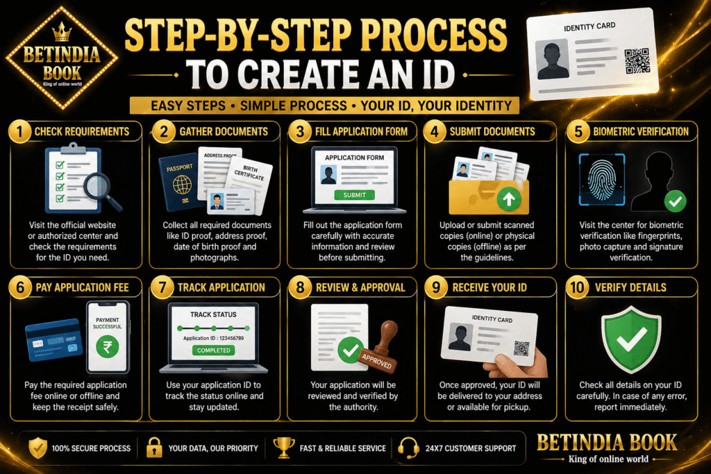 Step by step process to create an ID with documents and verification
